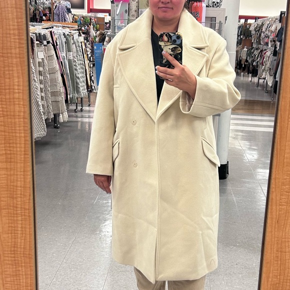 NWT ZARA Oversized Vanilla/Cream Coat with Pockets Size L, M, S - Picture 13 of 14